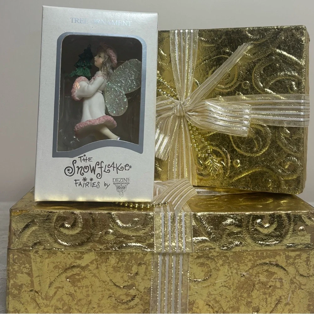 Snowflake Fairy By Dezine Christmas Ornament Vintage 1995 Soft Pink Green White